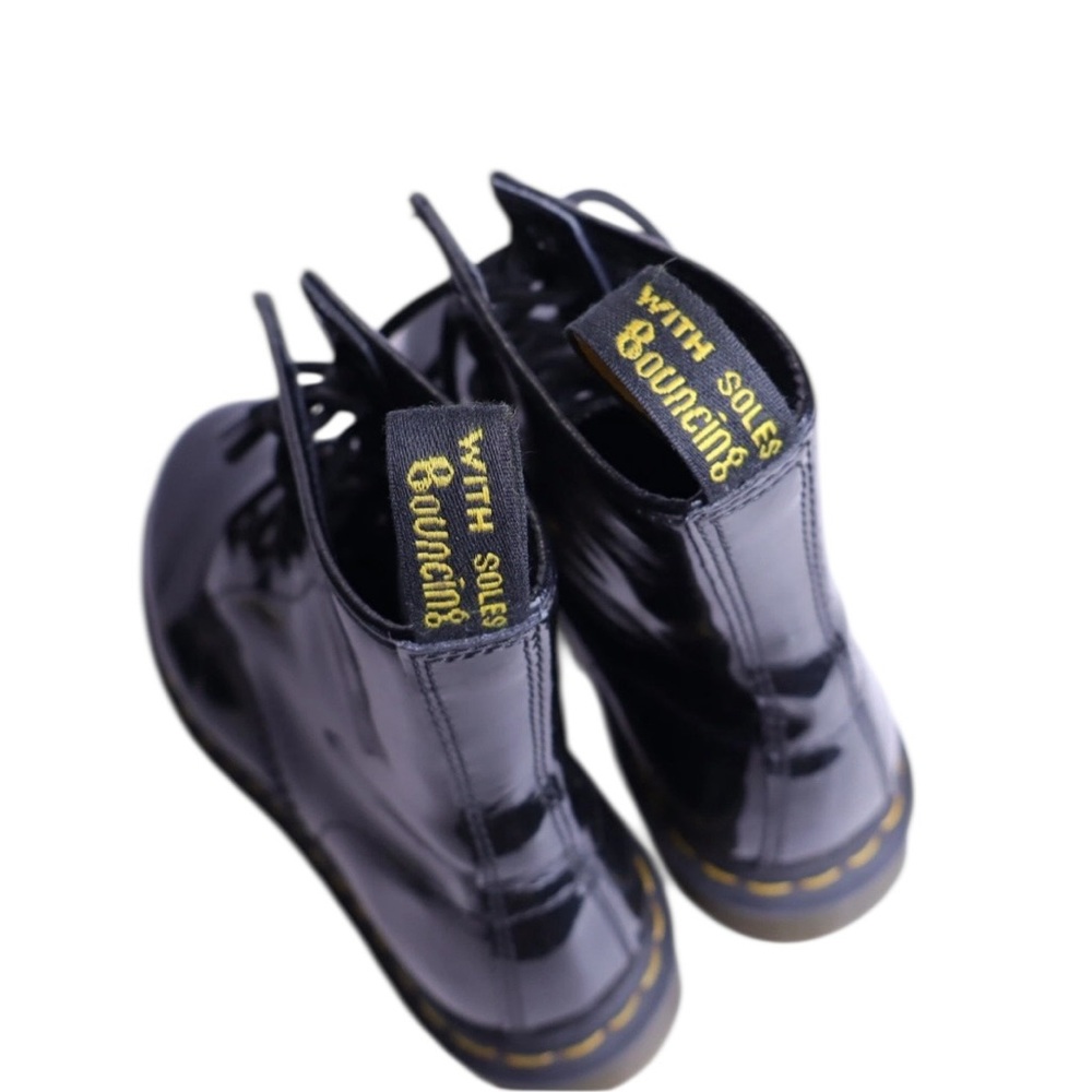 Dr. Martens 1640 Black Patent Combat Boots Lace Up Ankle Women’s Size 6.5 - Picture 5 of 9